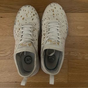APL White and Gold Spotted Calf Hair Sneakers